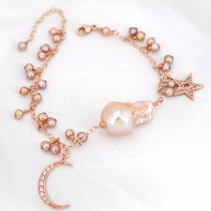 Celestial x Light Pink Baroque Pearl Bracelet